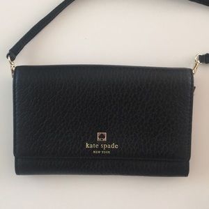 Black Kate Spade Clutch with removable Strap